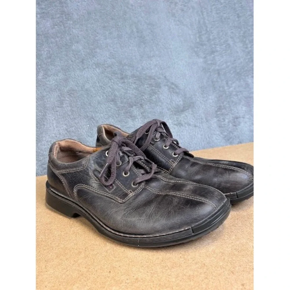 ECCO Light Mens Brown Leather Split Toe Lace Up Oxford Shoes Shock Point Size 44